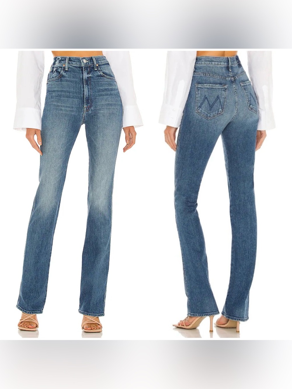 MOTHER High Waisted Smokin' Double Heel Jeans Beyond the Sky 24